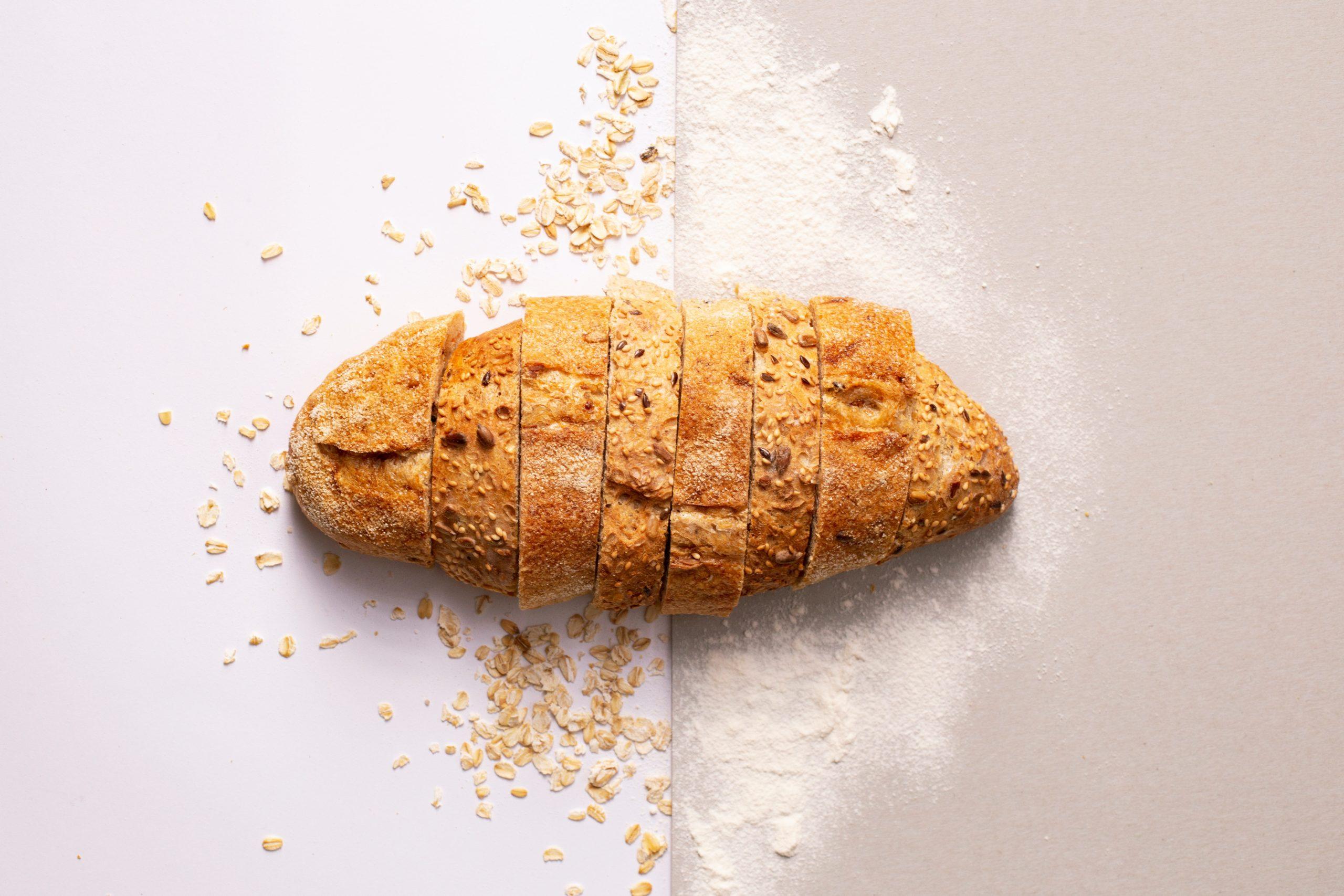 Sliced loaf of bread
