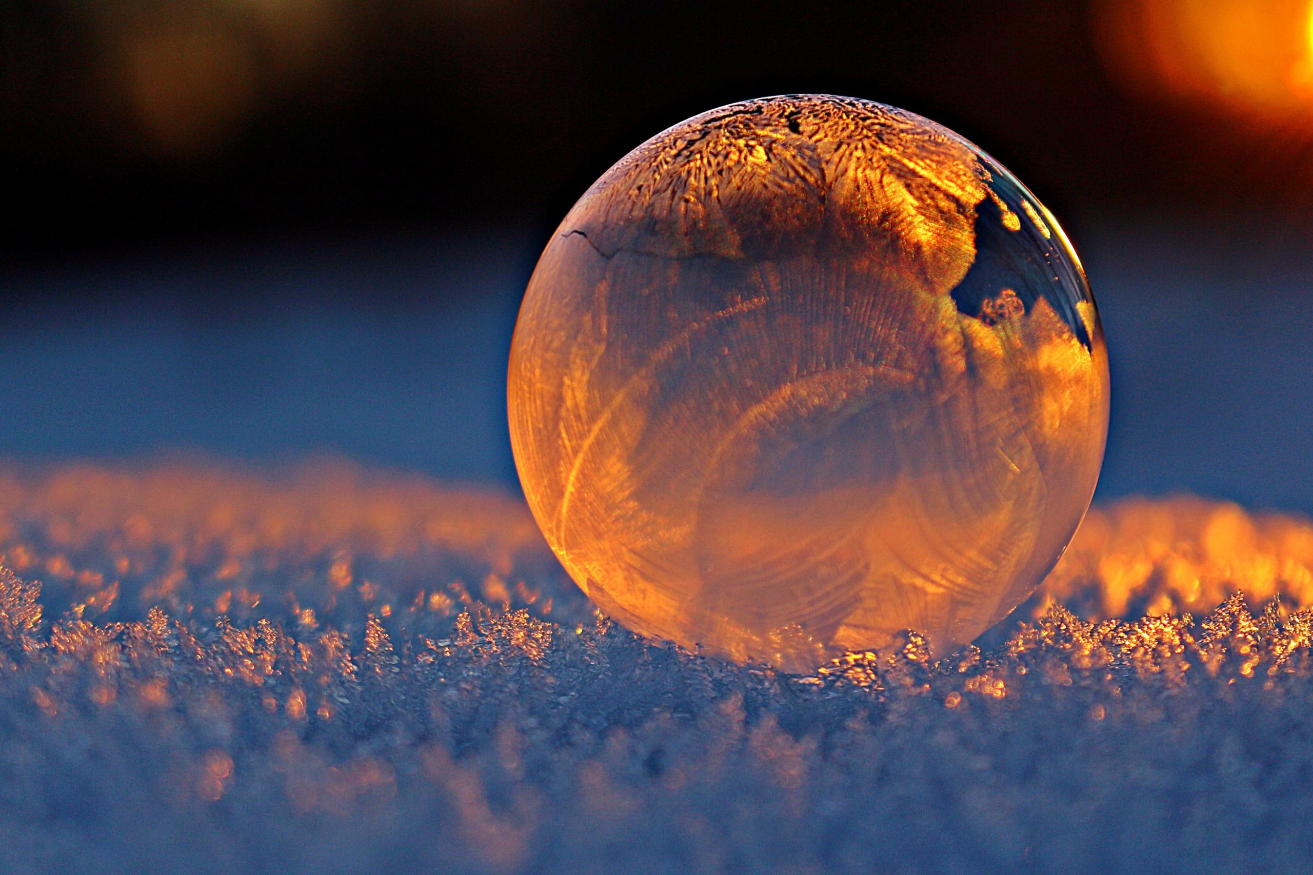 Frosty marble in the winter snow