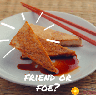 baked tofu in triangles