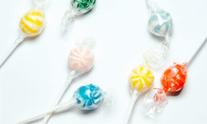 lollipops on white