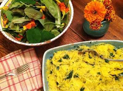 Parsley-Garlic Spaghetti Squash