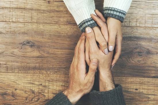 holding hands