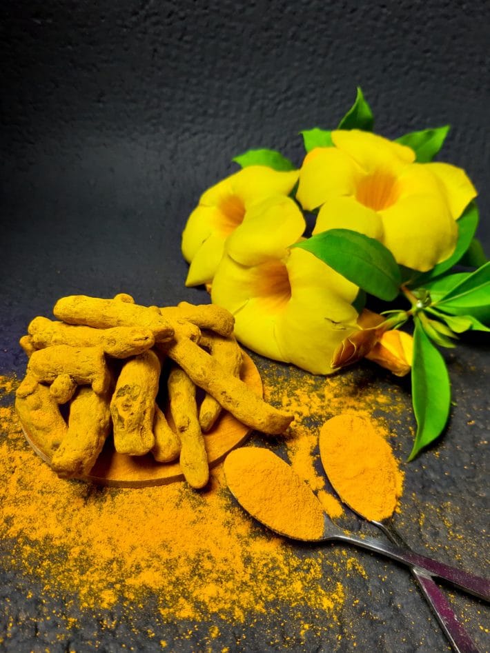 turmeric with yellow flowers